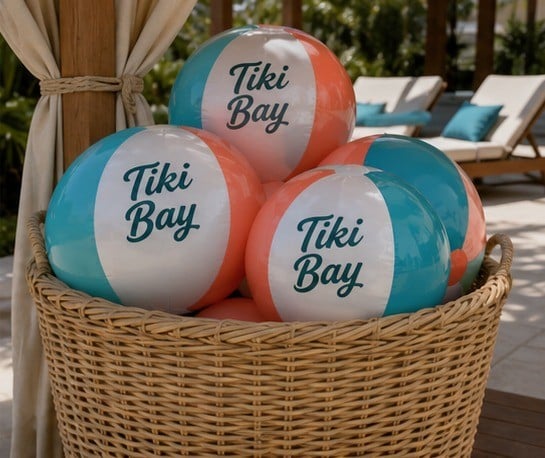 Custom beach balls in use 3