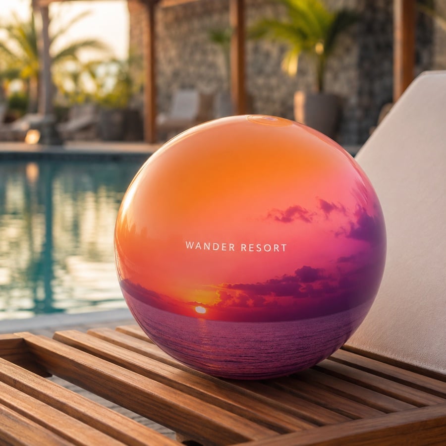Custom panel photo beach ball printed edge to edge